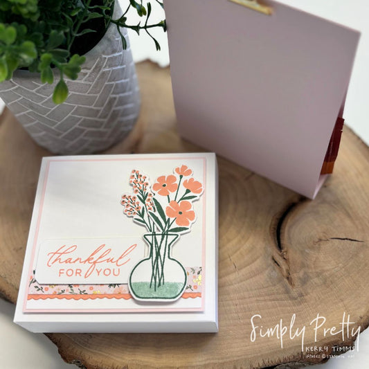 Sliding Treat Box PDF Tutorial using the Garden Gatherings stamps from Stampin' Up!