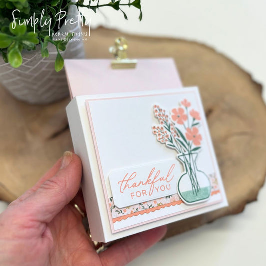 Sliding Treat Box PDF Tutorial using the Garden Gatherings stamps from Stampin' Up!