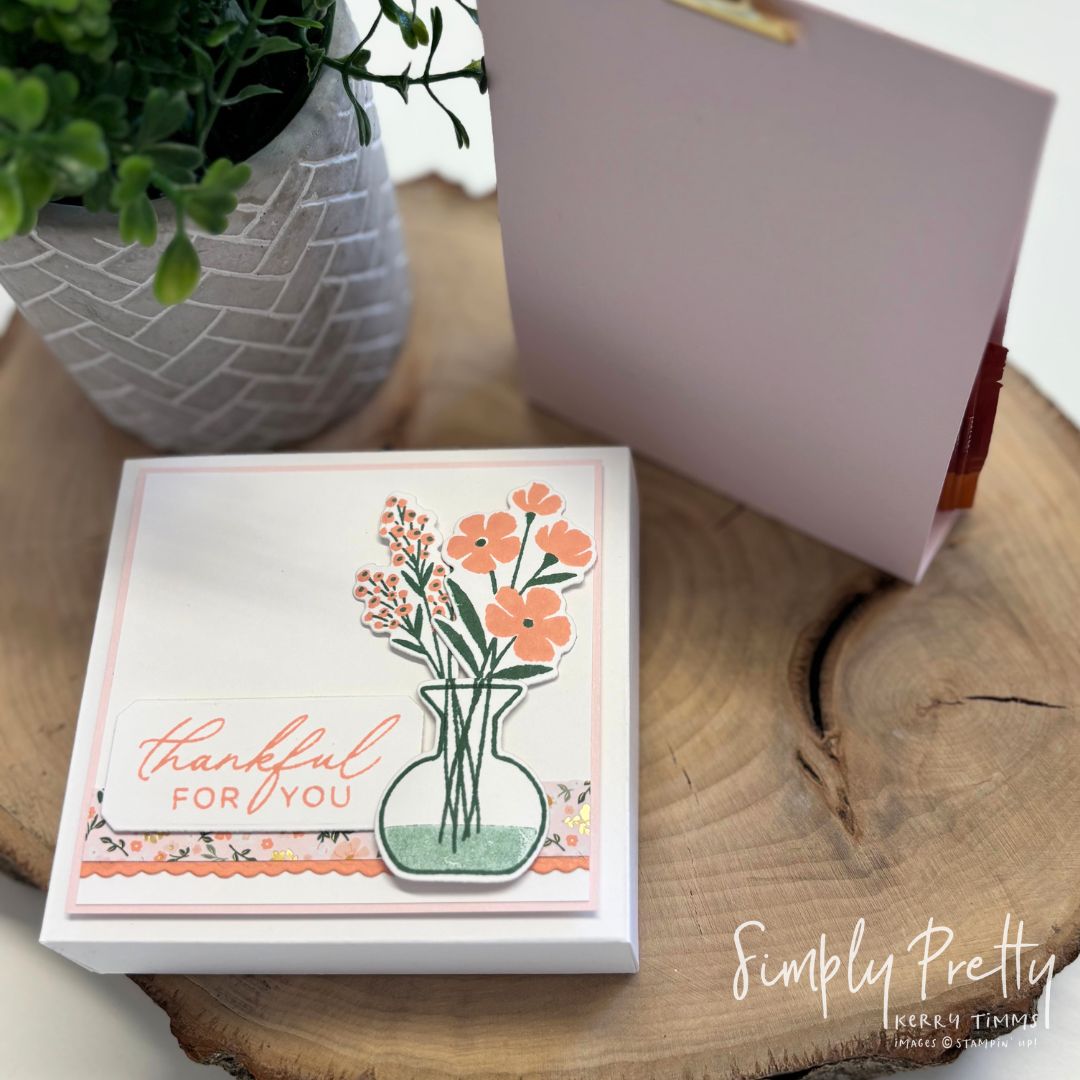Sliding Treat Box PDF Tutorial using the Garden Gatherings stamps from Stampin' Up!
