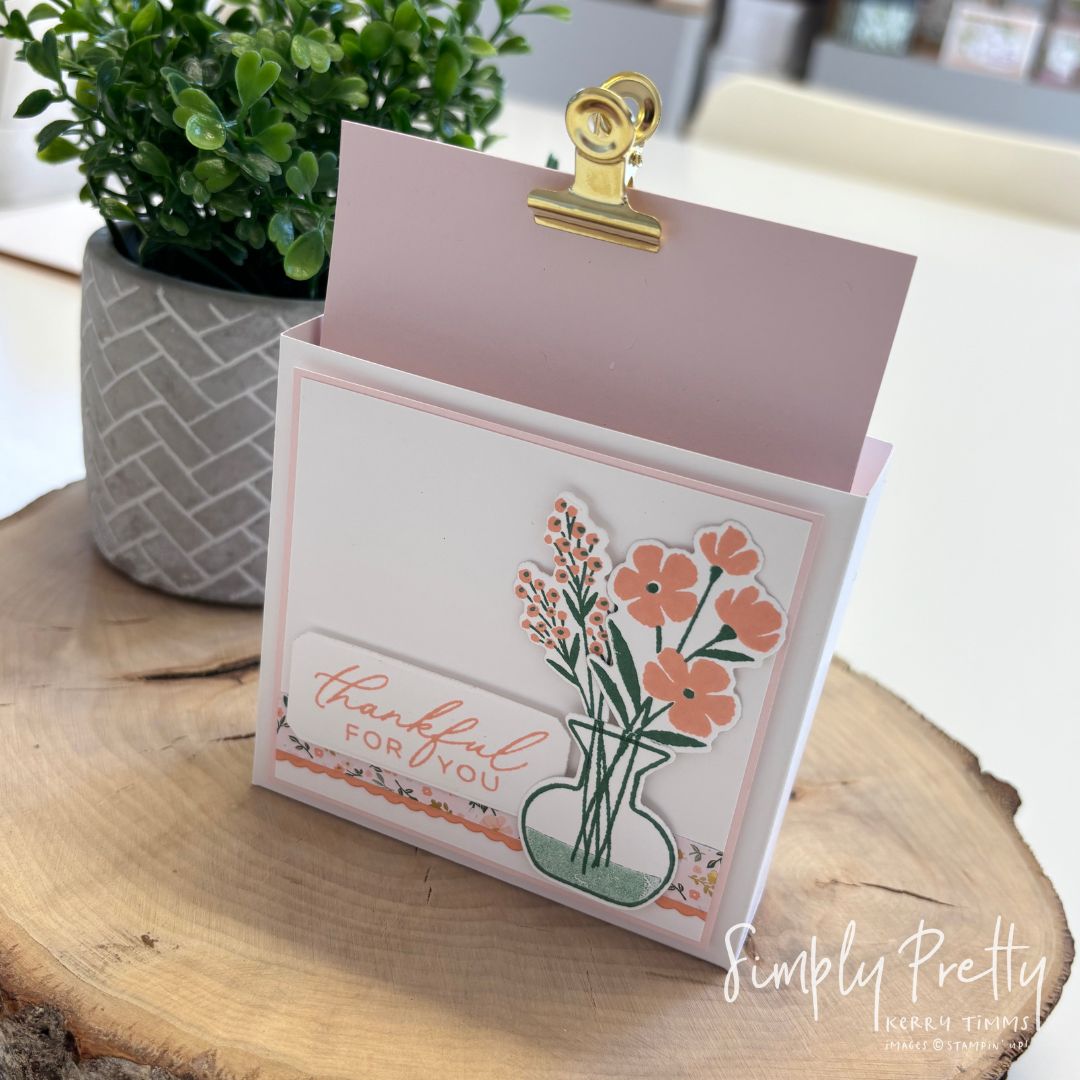Sliding Treat Box PDF Tutorial using the Garden Gatherings stamps from Stampin' Up!